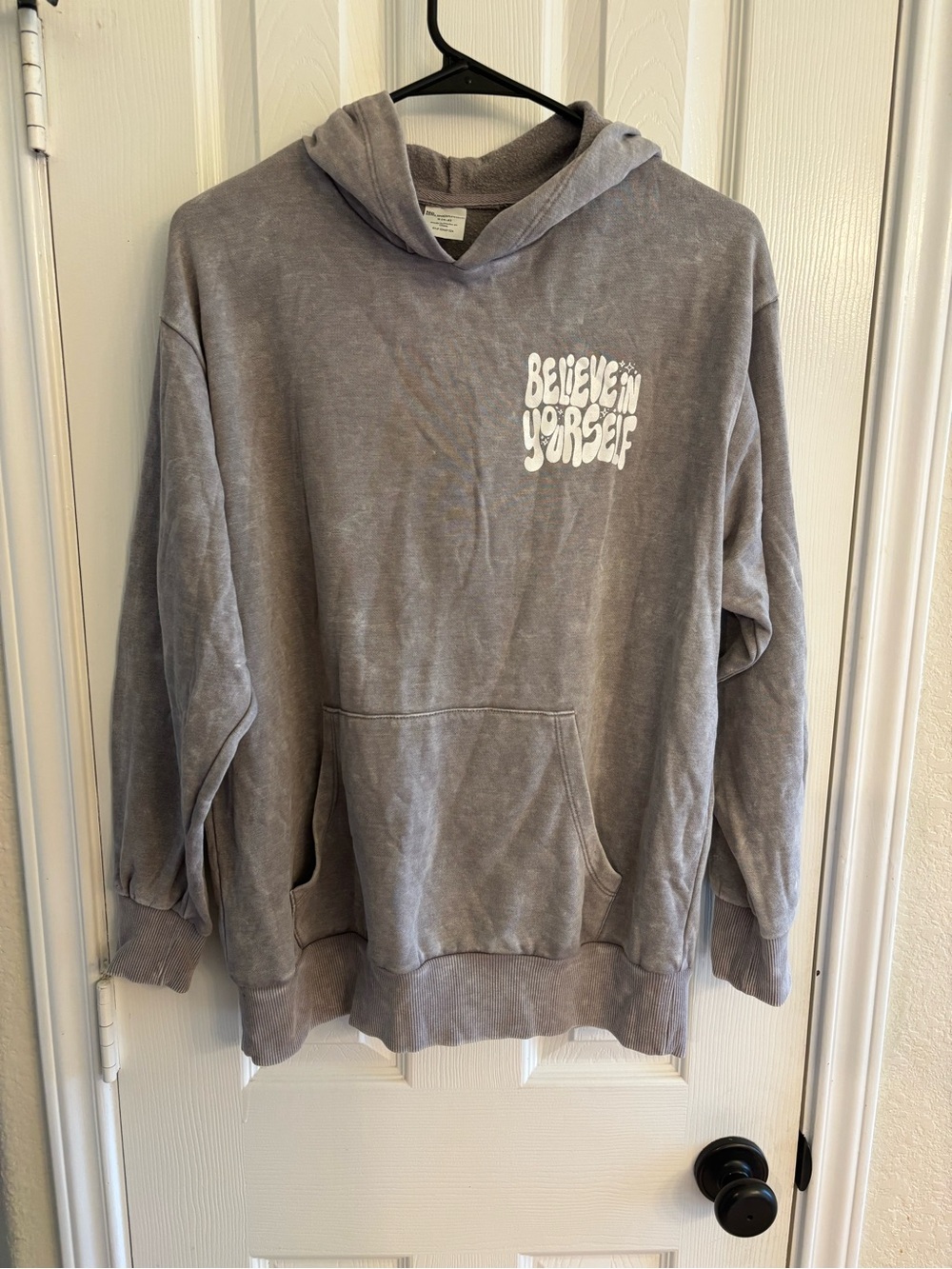 No Boundaries Hoodie “Believe In Yourself” Women Size S Graphic Sweatshirt